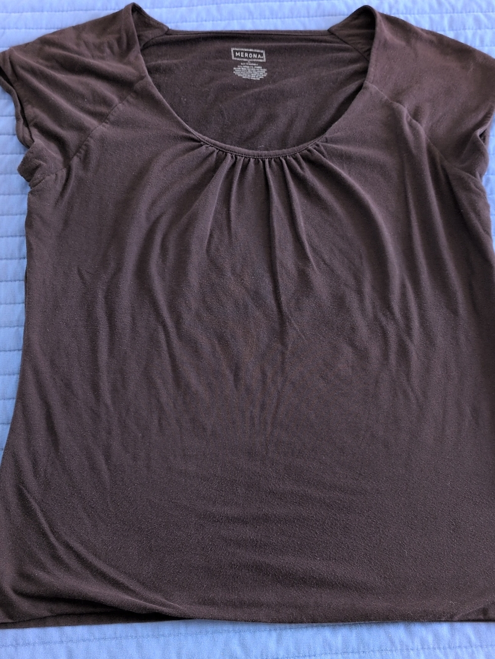 Merona Brown Scoop Neck Short Sleeve Top